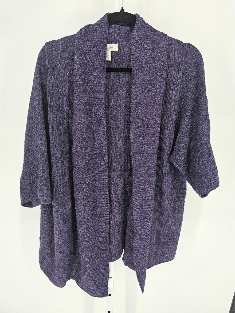 Dressbarn Womens Sz 22/24 Open Front Thick Knit Cardigan Sweater Dark Purple